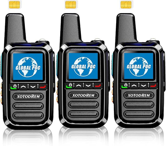 Global Lifetime Free Rapid Walkie Talkies Unlimited Range 4G LTE PoC(Push-to-Talk Over Cellular) Radios Nationwide PTT Two Way Radios Long Distance for Family, Logistics, Company (2 to 5 PCS, 3)