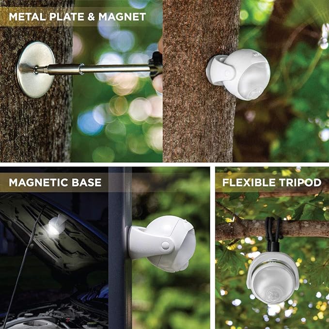 Limitless Innovations Lumenology Portable LED Motion Sensor Light Provides 148 Lumens with a 13 ft Detectable Range and Flexible Tripod Base with Magnetic Option – Indoor/Outdoor (Black)