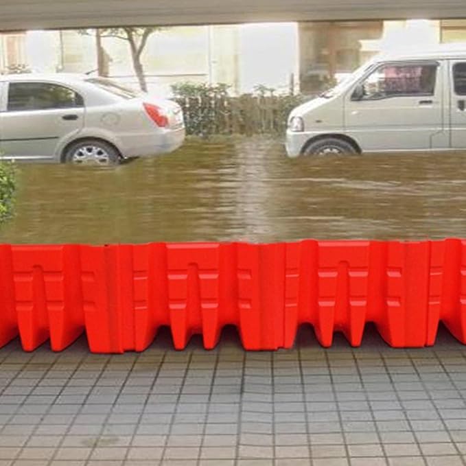 Flood Prevention Barriers, L-Shaped Plastic Underground Emergency 2/3/4/5/6/7/8/9/10/20/30-Pcs Flood Protection Baffle Thickened ABS Removable Flood Coverls(10-Pcs)