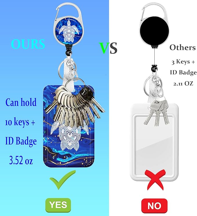 Badge Holder Lanyard Blue sea Turtle ID Card Holders Detachable Name Tag Clips Cute Funny Nurse Teacher Office Gifts Women Man Badge Holder (Sea Turtle)
