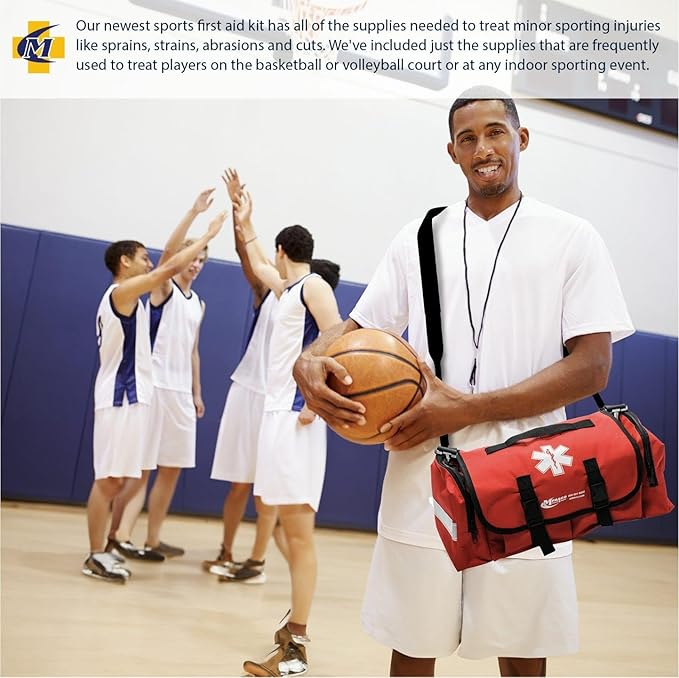 MFASCO Indoor Sports First Aid Kit - Complete Emergency Medical Supplies for Indoor Sports and Recreation - Athlete Health, Injury Response Equipment for Coaches, Players, and Teams