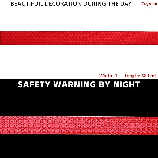 Reflective Tape Red 1 inch, Outdoor Waterproof High Visibility Warning Industrial Marking Tape, Safety Stickers (68 feet)