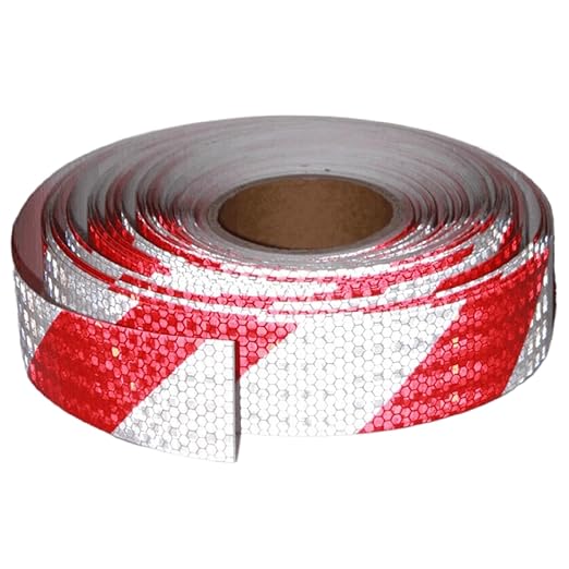 Reflective Tape Red White 2 inch Wide for Cars, Outdoor Waterproof High Visibility Safety Warning Adhesive Strips (166 feet)