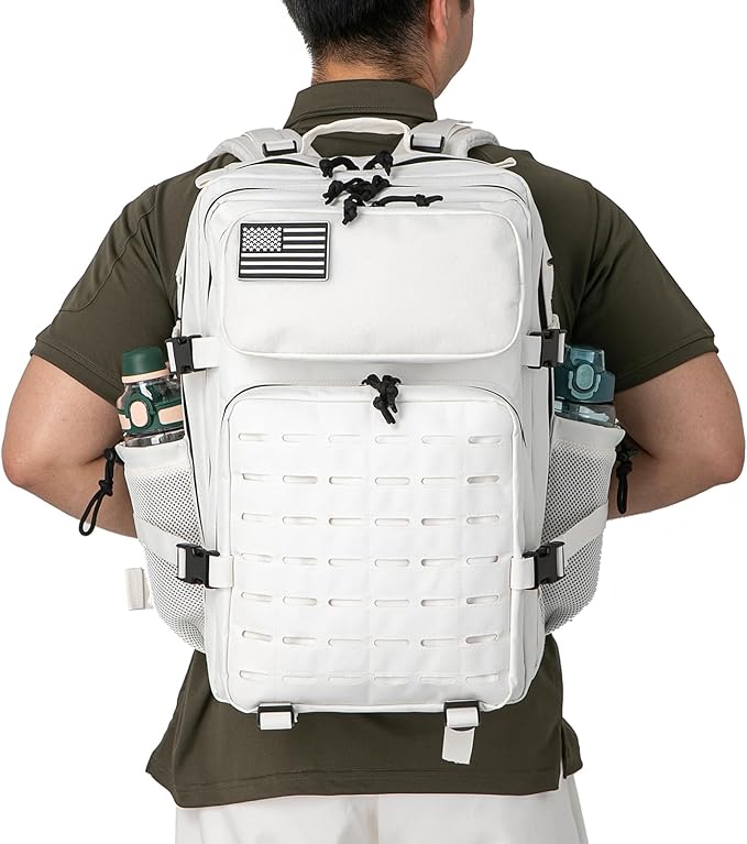 QT&QY 25L/45L Military Tactical Backpack For Men Molle Daypack 3 Day Bug Out Bag Hiking Rucksack With Bottle Holder