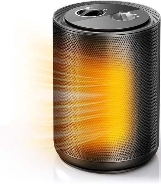 ZAFRO Small Space Heater w/Thermostat,1500W Portable Electric Ceramic Heater for Indoor Use, Overheat and Tip-Over Protection, PTC Ceramic Fast Safety Heat for Home, Bedroom, Office