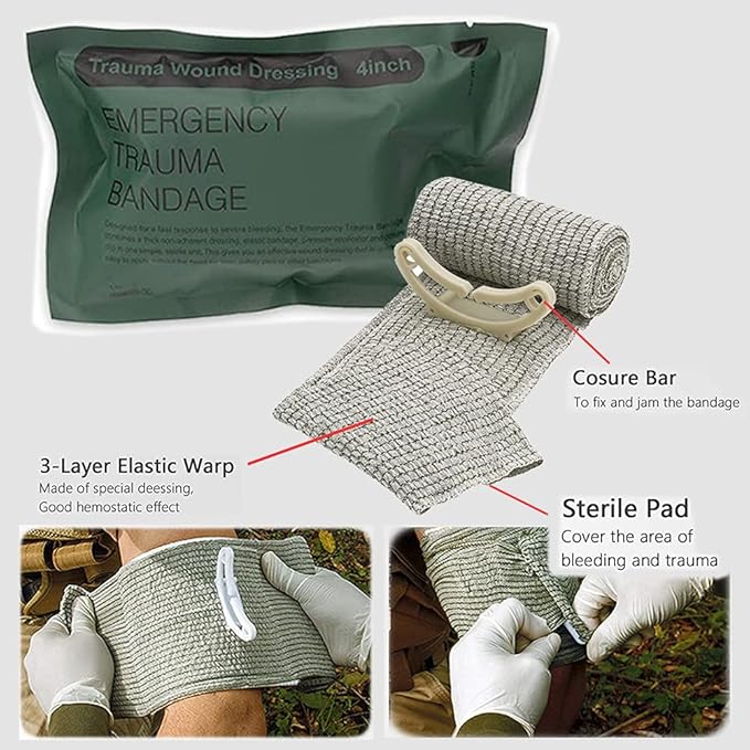 Med Kit Trauma Kit Bleeding Contral Pack, Emergency Survival First Aid Kits EMT IFAK Medical Kit for Severe Bleeding Control Military Camping and Hiking