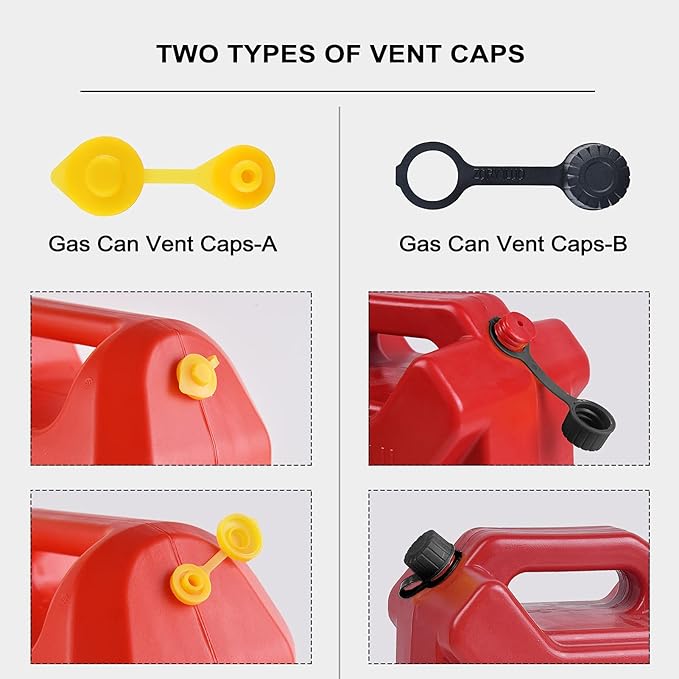 Gas Can Spout Replacement, Gas Can Nozzle Replacement (3 Kits-White). for 1/2/5/10 gallon gas cans. Upgraded replacement gas can spout with flexible nozzle, vent cap, thick rubber pad, spout cover