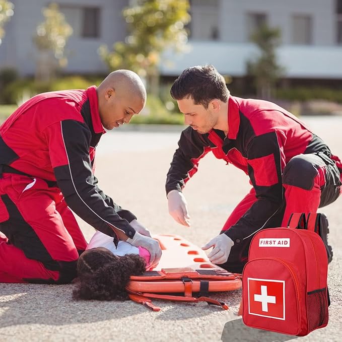 First Aid Backpack, Emergency Medical Backpack, Waterproof & Large Capacity, Empty First Aid Bag, Ideal for Home Office EMT Paramedics