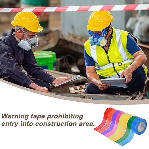 MECCANIXITY Flagging Tape,Non-Adhesive Plastic Neon Survey Marking Tape 1 Inch x 98 Feet for Tree Hunting Boundaries Hazardous Areas Marking Ribbons Multicolored