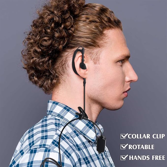 Kathfly 30 Pack Walkie Talkie Earpiece with Mic G Shape 2 Pin Headset Two Way Radio Earpiece with Microphone Compatible with Baofeng UV-5R BF-888S Retevis H-777 RT21 RT22 PUXING HYT