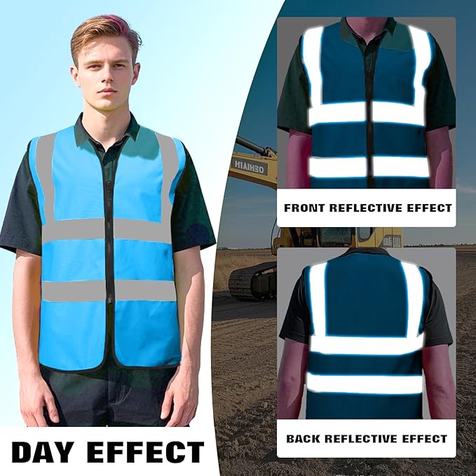 BeautyWill Custom Logo Safety Vest S,M,L,XL,2XL,3XL,4XL Personalized Safety Vest High Visibility Apparel