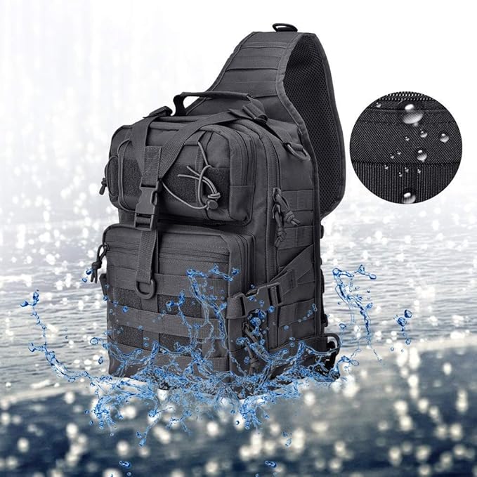 HAOMUK Tactical Sling Bag Pack Military Rover Shoulder Sling Backpack EDC Molle Assault Range Bag