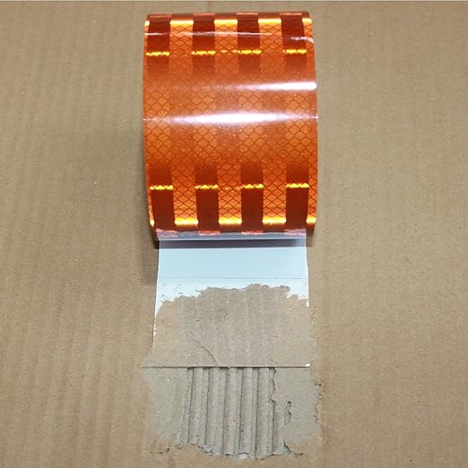 Non Fading Brown Reflective Tape Outdoor Waterproof 4 inch, High Visibility Warning Industrial Marking Tape, Safety Stickers (68 feet)