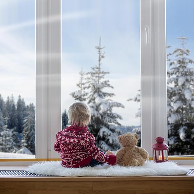 110'' x 394'' Window Insulation Kit, Window Insulation for Winter, POF Window Sealer for Winter, Insulates Indoor Windows Keep Warm for Weatherproofing Window Film for Winter Window Covering-1PCS