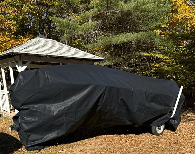 20x20FT Tarps Heavy Duty Waterproof, 16 Mil Large Heavy Duty Tarps with Grommets Reinforced Edges, UV Resistant, Tear&Fade Resistant, Big Covers for Camping Patio Roof Boat Outdoor, Black