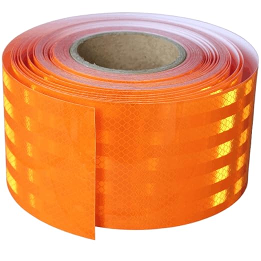 Non Fading Reflective Tape Orange Outdoor Waterproof 4 inch Wide, High Visibility Safety Warning Reflector Sticker Strips (168 feet)