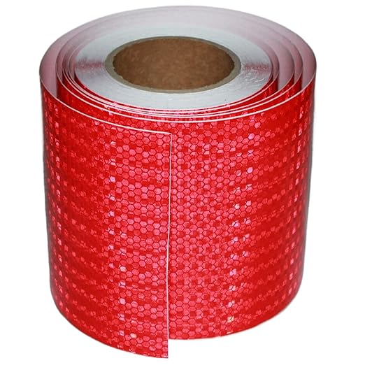 Red Reflective Tape Outdoor Waterproof 6 inch Wide for Cars, High Visibility Safety Warning Adhesive Stickers Strips (66 feet)