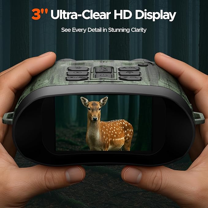 VOOPEAK 4K Night Vision Goggles for Adults, 1500FT Infrared Night Vision Binoculars with 64GB Card, 5000mAh Battery, 12X Digital Zoom for Outdoor