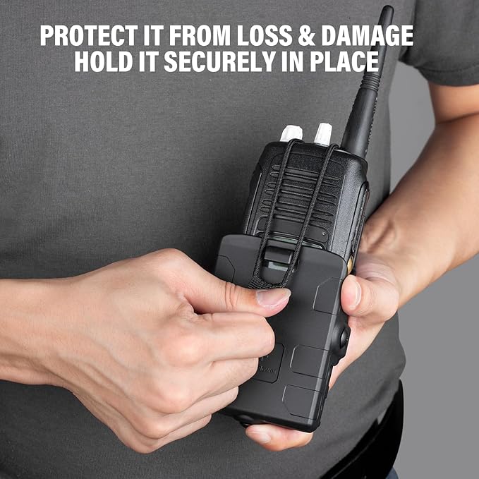 Universal Radio Holster with Belt Clip Compatible with Motorola APX6000 XTS5000 XTS2500, Kenwood TK-2000, Hytera PD700 PD782, Hard Shell Two-Way Radio Holder for 1.5–2'' Belts, Adjustable Fit