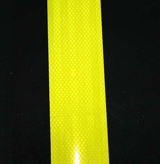 Fluorescent Yellow Reflective Tape Outdoor Waterproof 3 inch, Non Fading High Visibility Warning Industrial Marking Tape (10 feet)