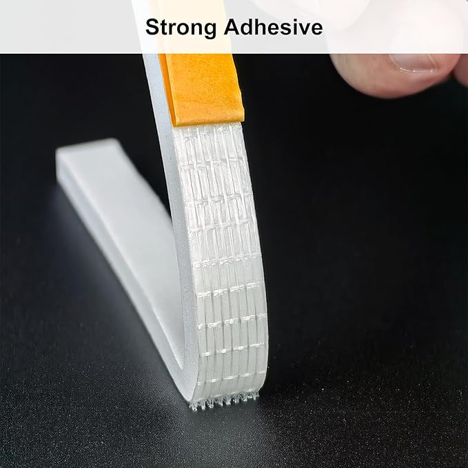 Weather Stripping Door Seal Strip, Strong Adhesive, Weatherproof, Reduce Noise, Gap Filler, Foam Insulation Tape for Doors and Windows (1/2 in x 1/2 in x 13 Ft), White