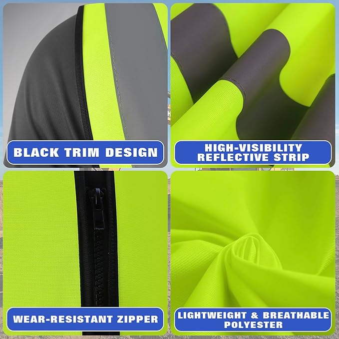 BeautyWill Custom Logo Safety Vest S,M,L,XL,2XL,3XL,4XL Personalized Safety Vest High Visibility Apparel
