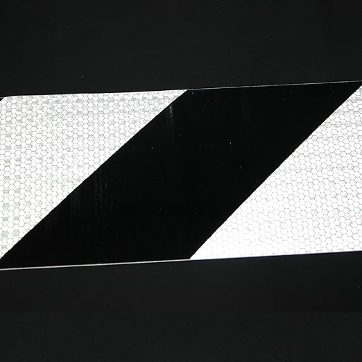 Black White Reflector Tape Outdoor Waterproof 6 Inch x 68 FeeT, Warning Reflective Stickers, Safety Marking Tape