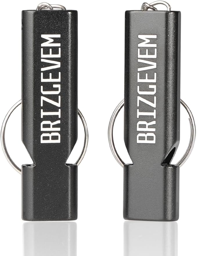 Survival Whistles 4-Pack & 6-Pack, Aluminum Emergency Safety Whistle with Lanyard and Keychain, Waterproof & Unbreakable for Hiking, Camping, Dog Training, Coaching, Emergency Kits
