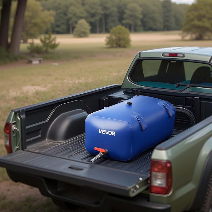 VEVOR Water Storage Bladder 30 Gallon Large Capacity Water Bag, Portable & Collapsible Soft Waters Container, Leakproof & Tear-Resistant PVC Emergency Waters Storage Tank for RV Truck & Outdoor Use