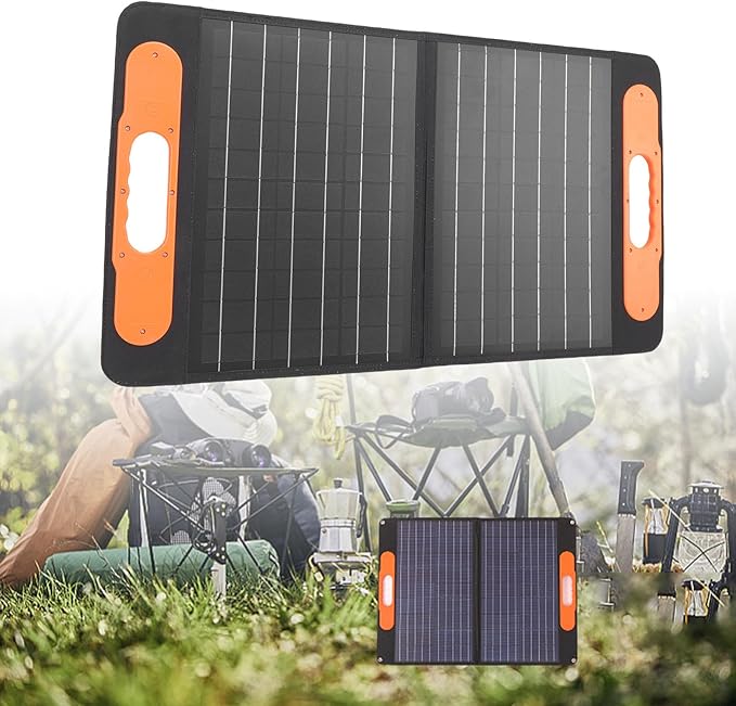 YWBL-WH 100W Portable Solar Panel, Foldable Monocrystalline Solar Charger with USB A Type C DC5521 Output, IP65 Water Proof for Camping RV Emergency Power Station