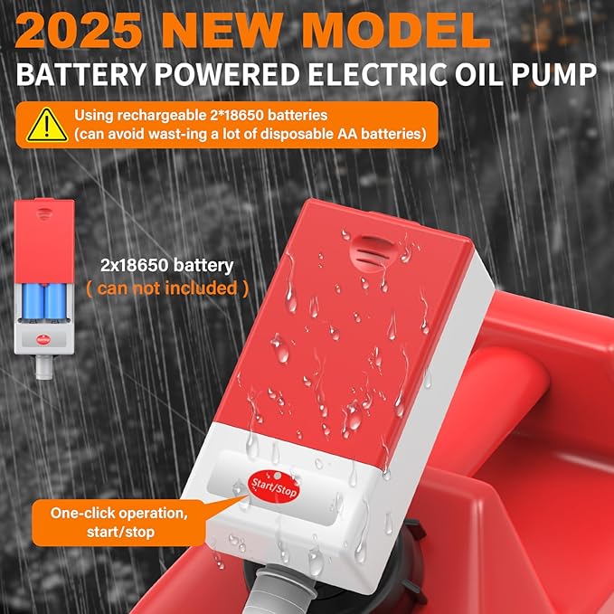 Automatic Fuel Transfer Pump with Auto Stop Sensor Overfill Protection, Fast and Safe Portable Gas Can Pump with 3 Can Adapters & 51'' Extra Long Hose for Oil, Diesel, Gasoline