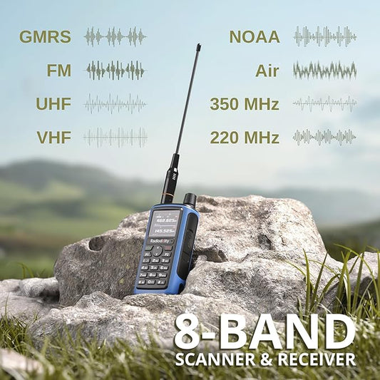 Radioddity GM-30 PRO GMRS Radio, Long Range Walkie Talkie with UHF/VHF/NOAA/FM/Airband Reception, Support APP Wireless Programming, 1.77" TFT Display, Frequency Copy, USB-C Charging, 1,000 Channels