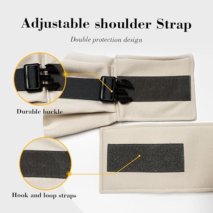 Dog & Cat Carrier Sling, Adjustable Soft Padded Shoulder Puppy Carrier, Hands-Free Dog Carrier Bag with Double Safety Buckles Premium Material for Outdoor Travel, Apricot, M