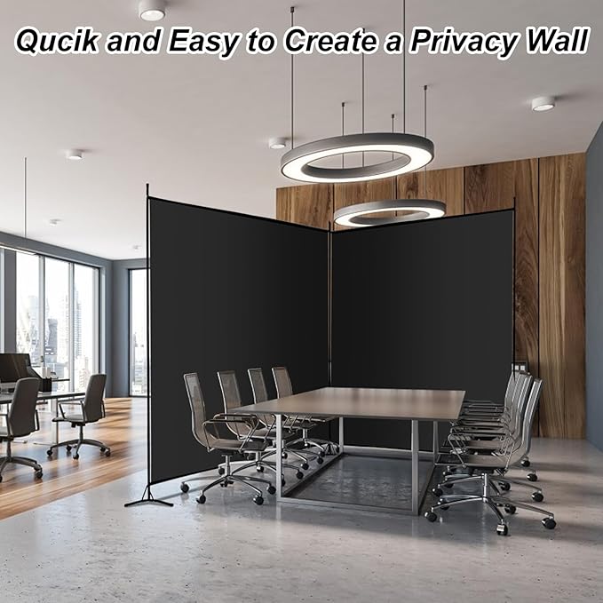 Single Large Panel Room Divider, 6 Ft Tall Privacy Screen Room Divider,Freestanding Room Partition Wall Divider,Lightweight Room Divider Screen for Home Office,69''W x 70''H, Black