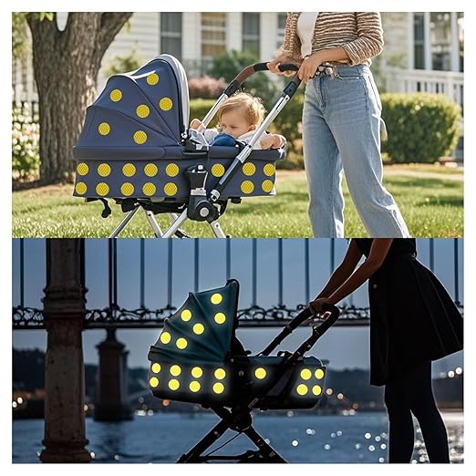 Yellow Reflective Stickers 1-inch Diameter Round Reflector, Outdoor Waterproof High Visibility Warning Adhesive Tape (120 Pcs)