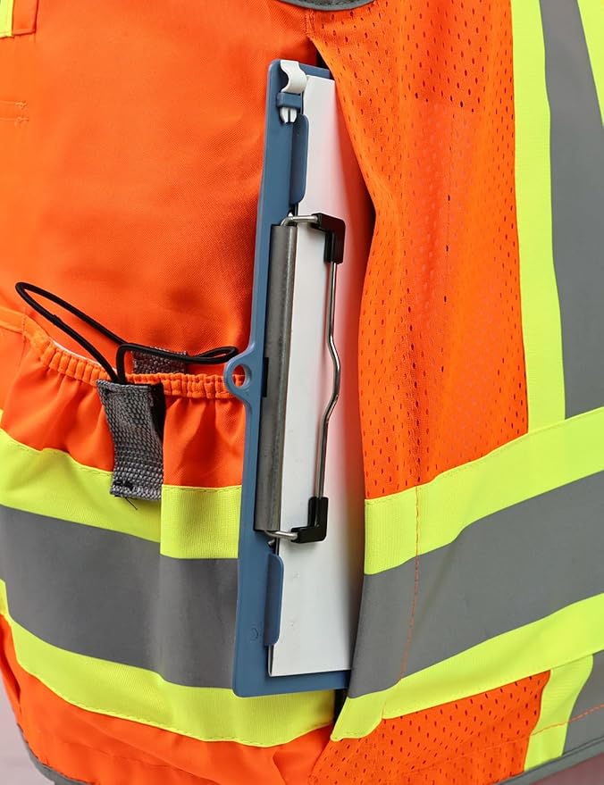 Safety Vest, Hi Vis Vests with Pockets, Class 2 High Visibility Vests,Construction Surveyor Work Vest for Men Women