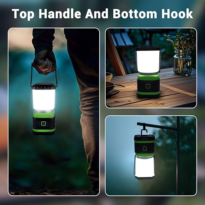 EXTRASTAR Camping Lantern, Lanterns for Power Outages, 2 Flash Modes, 260 Lumen max, Battery Powered Camping Gear for Camping, Hiking, Fishing, Hurricane, Storm, Outage, 1 Pack