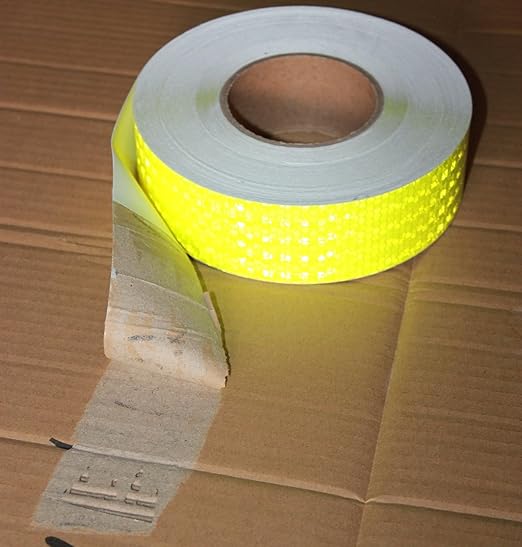 Fluorescent Yellow Reflective Tape Outdoor Waterproof 2 inch Wide, High Visibility Warning Safety Industrial Marking Tape (168 feet)
