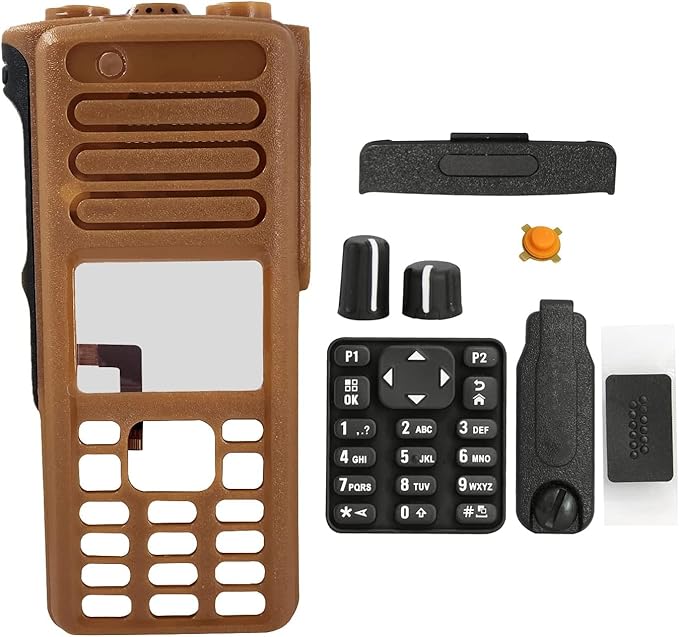 Amasu Housing Case Front Cover Repair Kit Compatible with XPR7550 XPR7580 XIR P8668 XIR P8660 DP4800 DP4801 DGP8550 DGP5550 Radio (Brown)