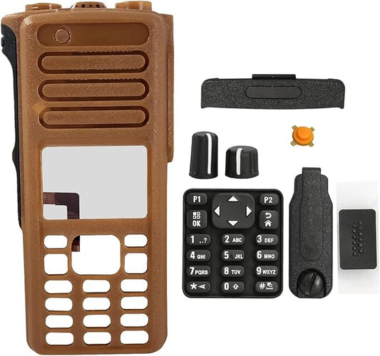 Amasu Housing Case Front Cover Repair Kit Compatible with XPR7550 XPR7580 XIR P8668 XIR P8660 DP4800 DP4801 DGP8550 DGP5550 Radio (Brown)
