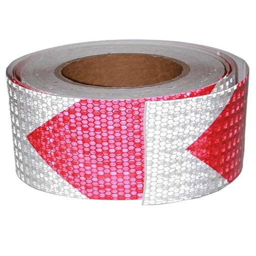 Reflective Tape Red White 3 Inch x 68 Feet, Outdoor Waterproof Conspicuity Strong Adhesive Reflector for Vehicles