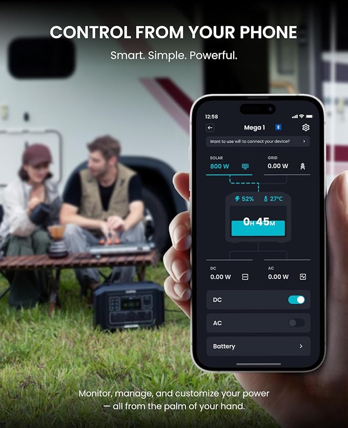 OUPES 3072Wh Mega 1 Power Station Bundle with B2 Extra Battery & 480W Panel Included, 2000W (4500W Peak) LiFePO4 Battery with UPS & APP Control, for 24/7 Off-Grid Power, Power Outage, Blackout, RVs