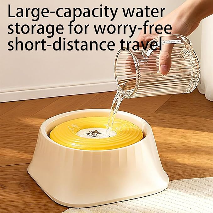 Dog Water Dispenser - Spill Proof Floating Pet Water Bowl | Portable Travel Accessories for Puppy Dog Cat Animal, Car Crate Outdoor Indoor House Use, Non Spill Drinking Dish