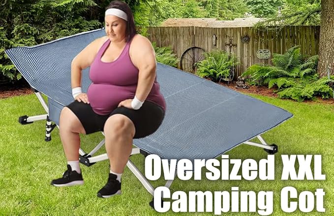 2 Pack XXL Cot 79" L x 32" W x 18" H Camping Cot with Mattress Comfortable Sleeping cots for Adults with Carry Bag Extra Large Cots for Camping Bed Folding Cot Heavy Duty for Home Outdoor Indoor