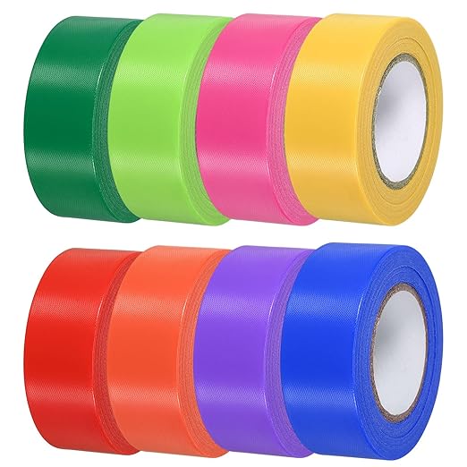 MECCANIXITY Flagging Tape,Non-Adhesive Plastic Neon Survey Marking Tape 1 Inch x 98 Feet for Tree Hunting Boundaries Hazardous Areas Marking Ribbons Multicolored