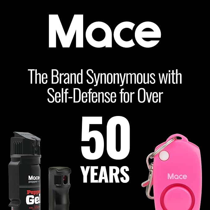 Mace Personal Safety Alarm - Loud 130db Siren, Built in Emergency Whistle, Easy On/Off Push Button Activation, Batteries Included, Personal Alarm for Women & Men - Neon Pink