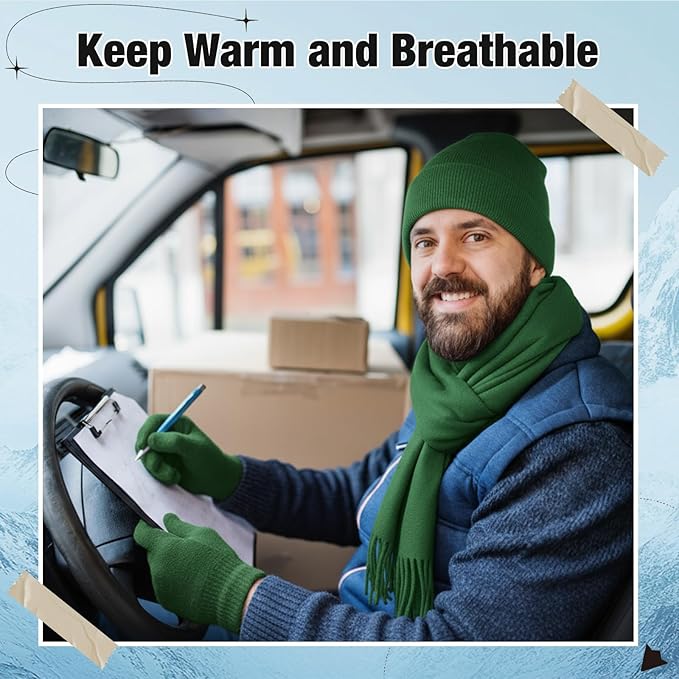 Unittype 300 Pcs Winter Homeless Care Supplies Bulk - Beanies Caps Gloves Scarves Set for Community Charity Church Donation