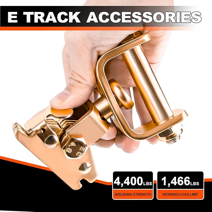 E Track Roller Idler Swivel Anchors, 4 Pack, Heavy-Duty Tie Down Fitting for E-Track Ratchet Straps, Wheel Straps, Trailer Tie-Down System for Car, ATV, UTV, Flatbed, Truck Accessories
