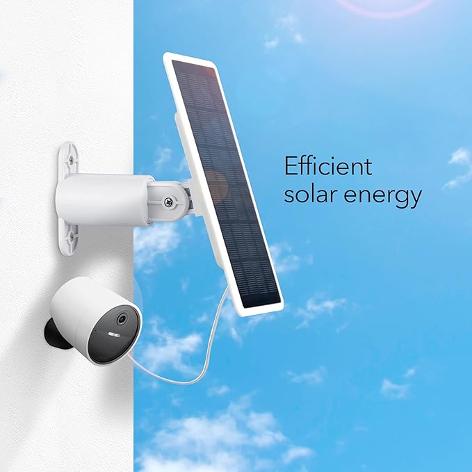 Wasserstein Solar Panel for SimpliSafe Wireless Outdoor Security Camera - Powerful SimpliSafe Outdoor Camera Solar Panel (White, 1 Pack)