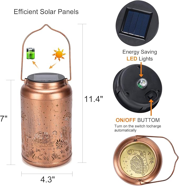 Christmas Gifts for Women 2 Pack Turtles Solar Lanterns Outdoor Waterproof - Birthday Gifts Turtle Solar Lights Outdoor Garden Decor for Outside, Patio, Outdoor, Yard